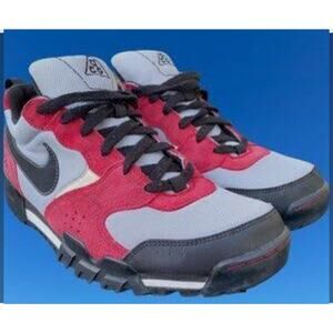 Nike ACG Pyroclast Vintage Trail Sneaker Red Grey Black Outdoors Hiking Sz 12